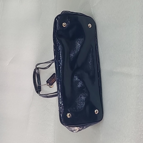 Navy Coach Patent Leather Signature Carryall - Picture 2 of 4